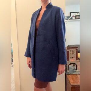 Banana Republic Navy Blue Single-Button Longline Trench Coat